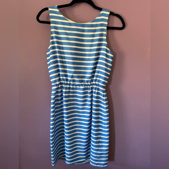 Women’s J.Crew Blue and White Striped Dress Size 0 - Picture 1 of 5